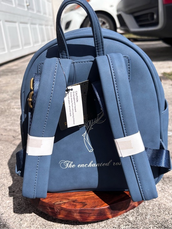 Loungefly Blue & White Beauty and the Beast Stained Glass Mini Backpack main image 7